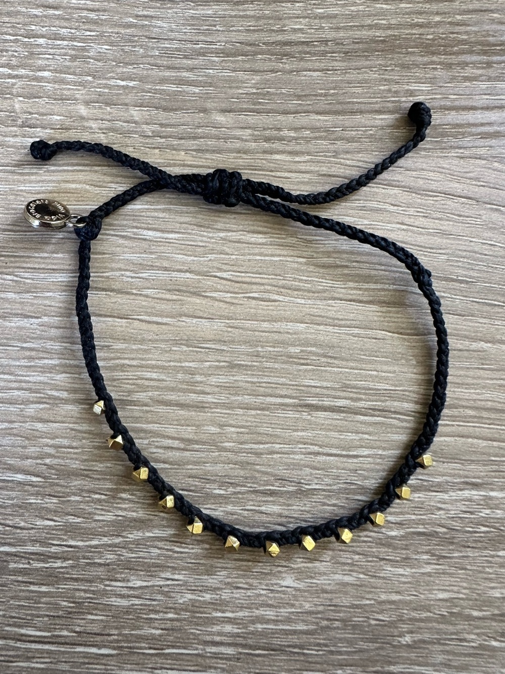PURA VIDA Bracelet Black with Gold Studs